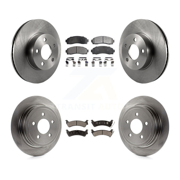 Rear Drilled & Slotted Rotors, Ceramic Pads & Wheel Bearing Hubs Kit For Ford Explorer Sport Trac & Mercury Mountaineer