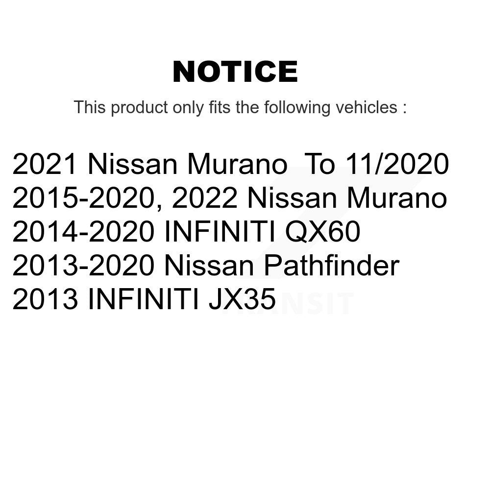 Front Ceramic Brake Pads W/Hardware – Fits 2015-2020 Nissan Pathfinder & Infiniti QX60