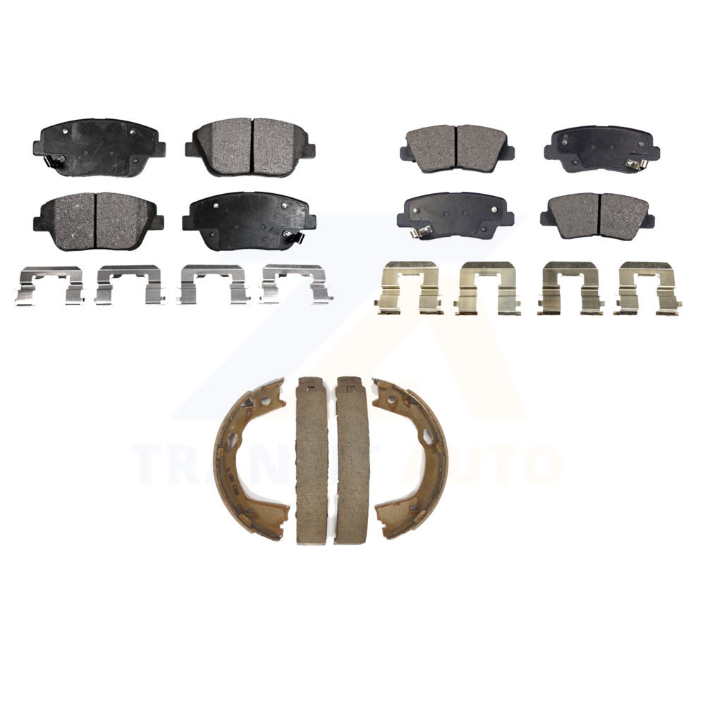 Front Ceramic Brake Pads With Hardware – For 2011-2015 Hyundai Sonata 2.0L 2.4L – Direct Fit – Low Dust