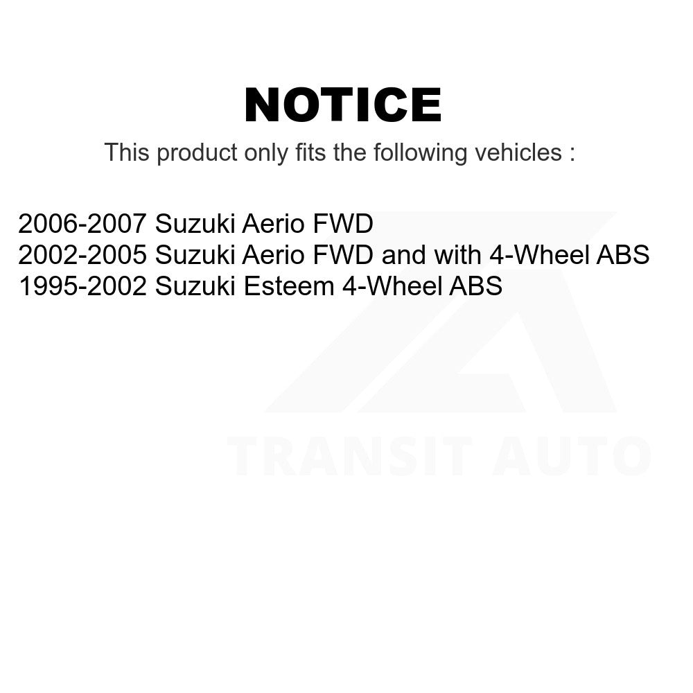 Rear Wheel Hub & Bearing Assembly For Suzuki Aerio Esteem (FWD) – Pair
