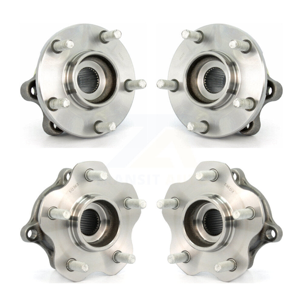 Front Rear Wheel Bearing & Hub Assembly Kit For 2003-2007 Nissan Murano AWD