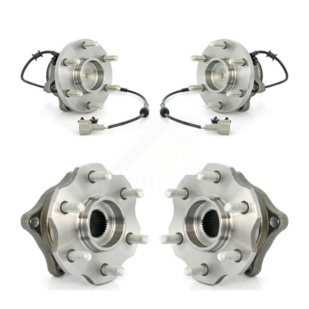 Front Rear Wheel Bearing & Hub Assembly Kit For 2005-2012 Nissan Pathfinder RWD