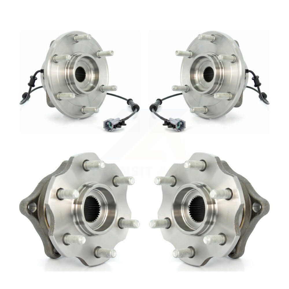 Front Rear Wheel Bearing & Hub Assembly Kit For Nissan Armada With Internal ABS