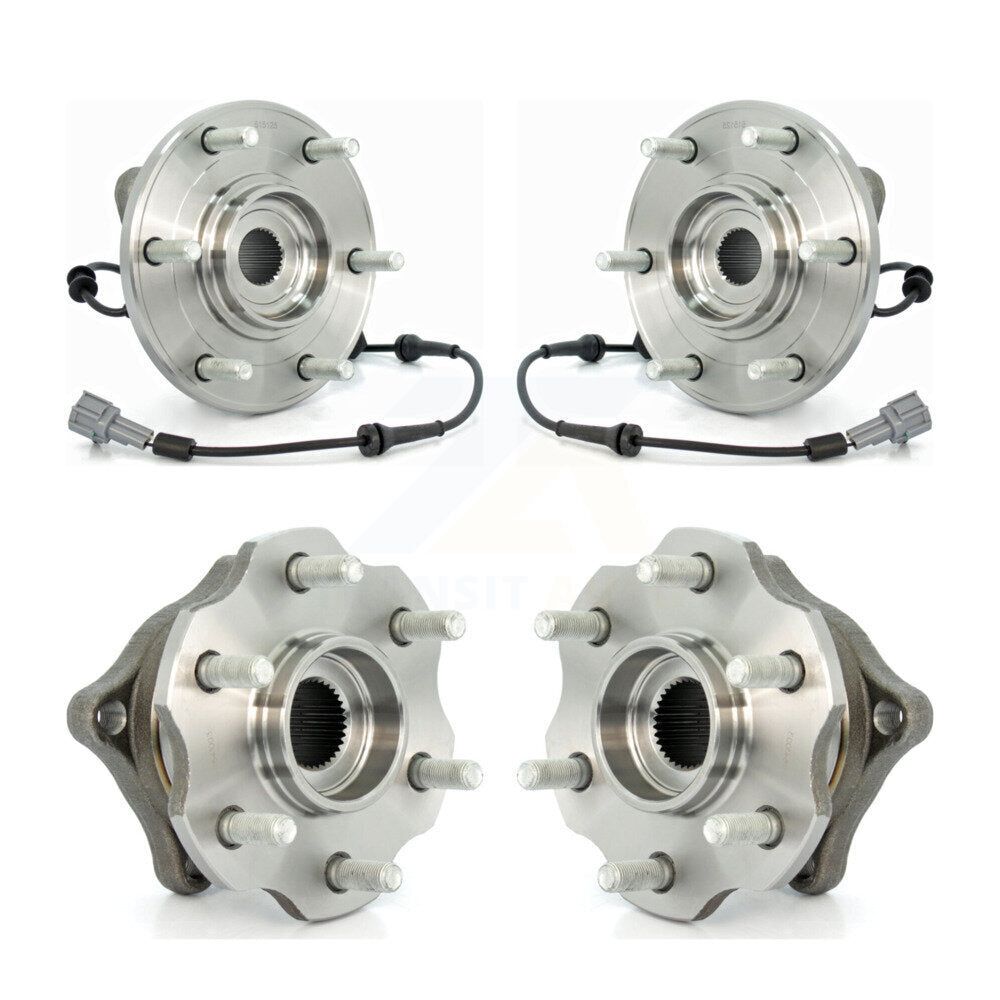 Front Rear Wheel Bearing Hub Assembly Kit For 08 Nissan Armada With Internal ABS
