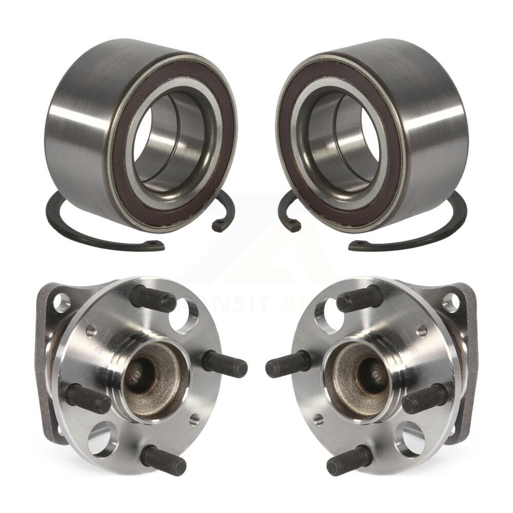 Front Rear Wheel Bearing And Hub Assembly Kit For 2011-2014 Mazda 2
