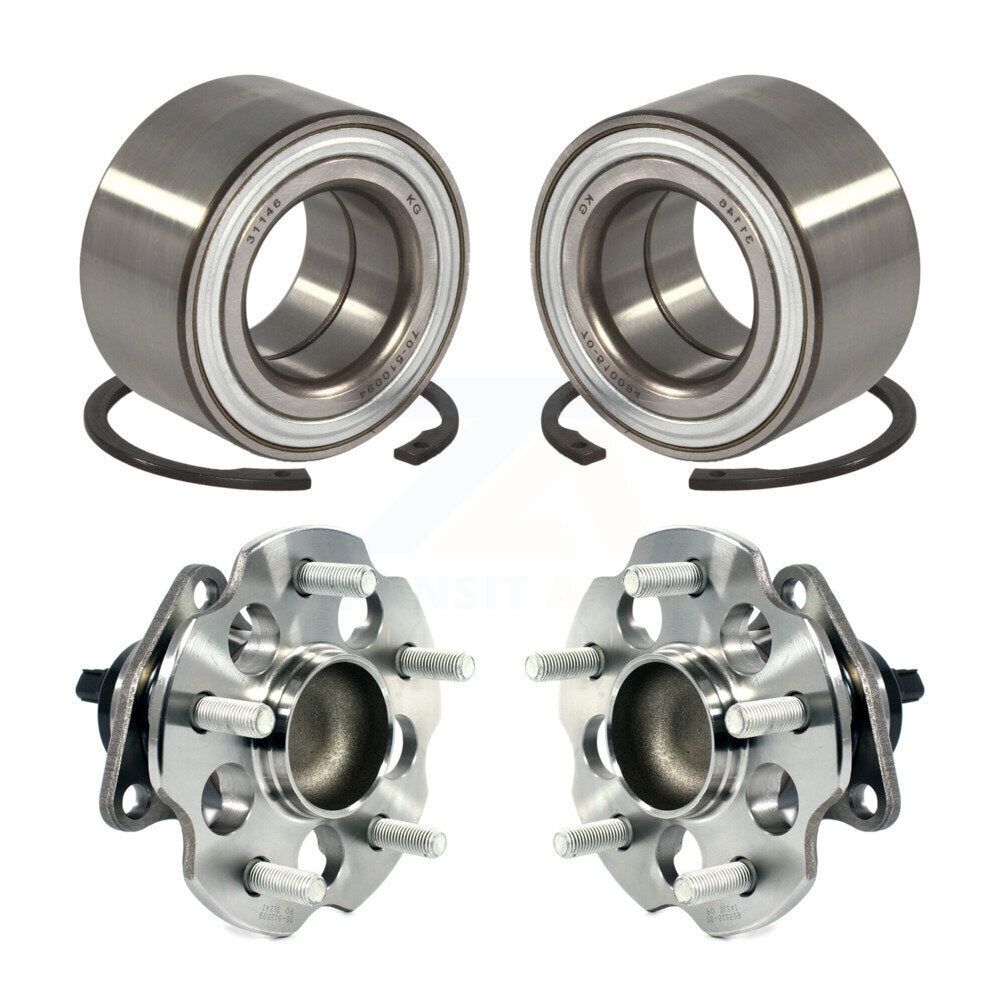 Front Rear Wheel Bearing And Hub Assembly Kit For 2017-2018 Toyota Prius V