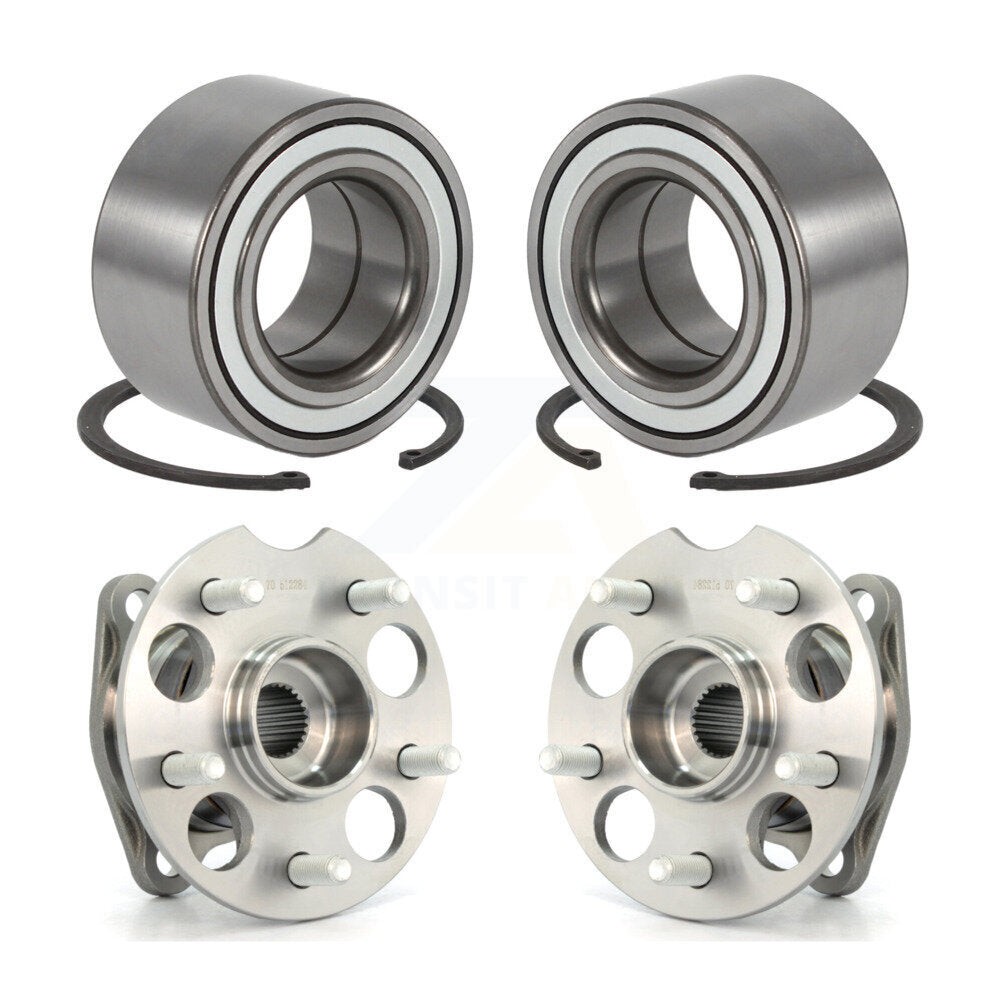 Front Rear Wheel Bearing & Hub Assembly Kit For 2008-2013 Toyota Highlander AWD