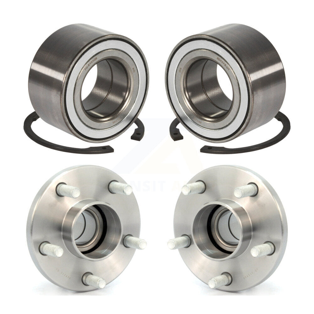 Front Rear Wheel Bearing And Hub Assembly Kit For 2010-2013 Ford Transit Connect