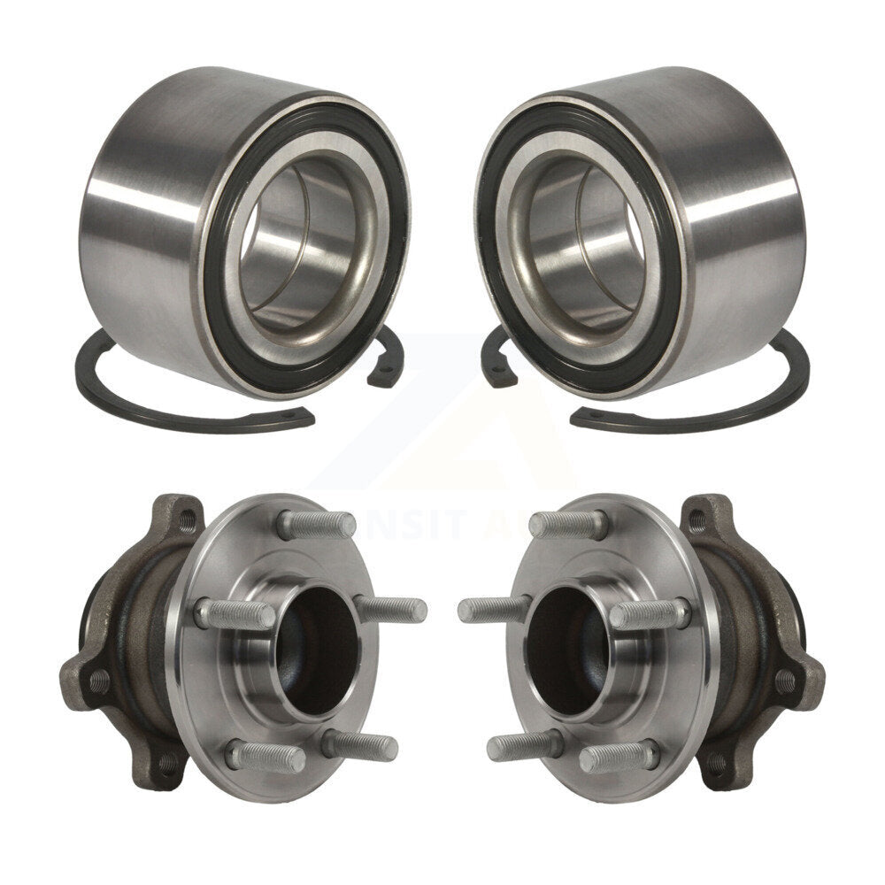 Front Rear Wheel Bearing And Hub Assembly Kit For 2014-2018 Ford Transit Connect