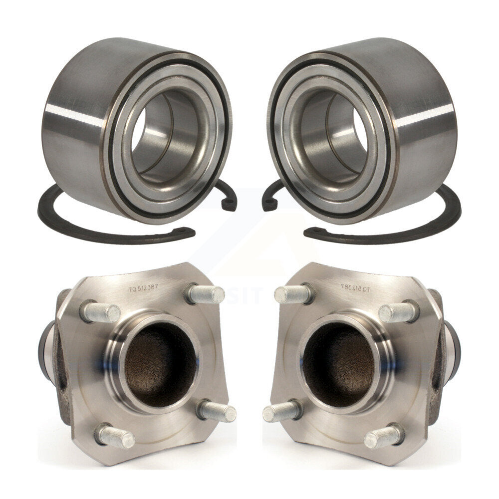 Front Rear Wheel Bearing And Hub Assembly Kit For 2010-2011 Nissan Versa Non-ABS