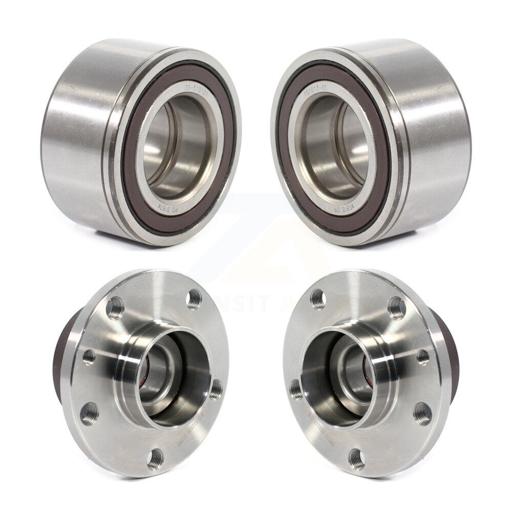 Front Rear Wheel Bearing And Hub Assembly Kit For 2014-2017 Fiat 500L