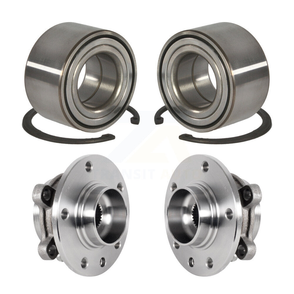 Front Rear Wheel Bearing And Hub Assembly Kit For 2016-2018 Fiat 500X AWD