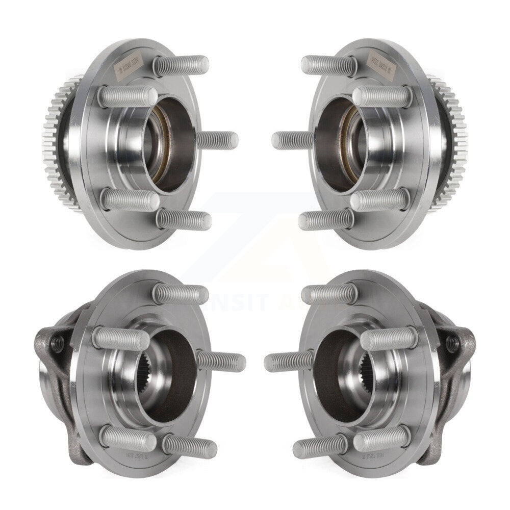 Front Rear Wheel Bearing & Hub Assembly Kit For Ford Mustang