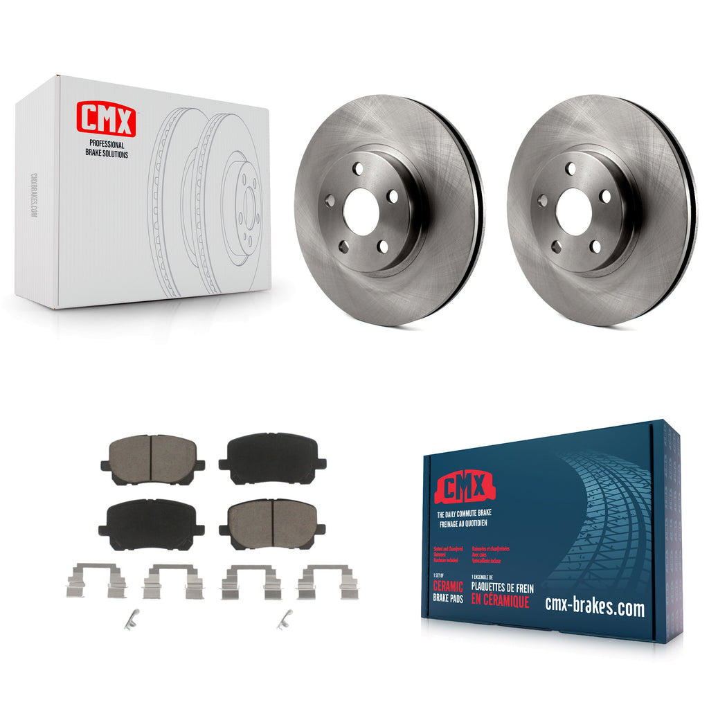 Front Disc Brake Rotors & Ceramic Pad Kit For Toyota Corolla Matrix Pontiac Vibe