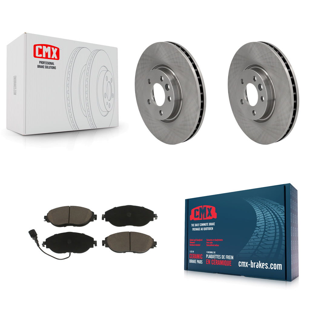 Front Disc Brake Rotors And Ceramic Pads Kit For Volkswagen CC AWD