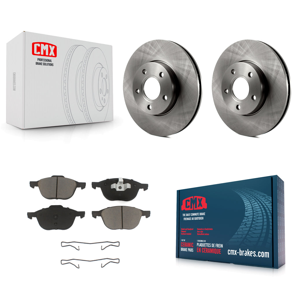 Front Disc Brake Rotors And Ceramic Pads Kit For Ford Focus C-Max