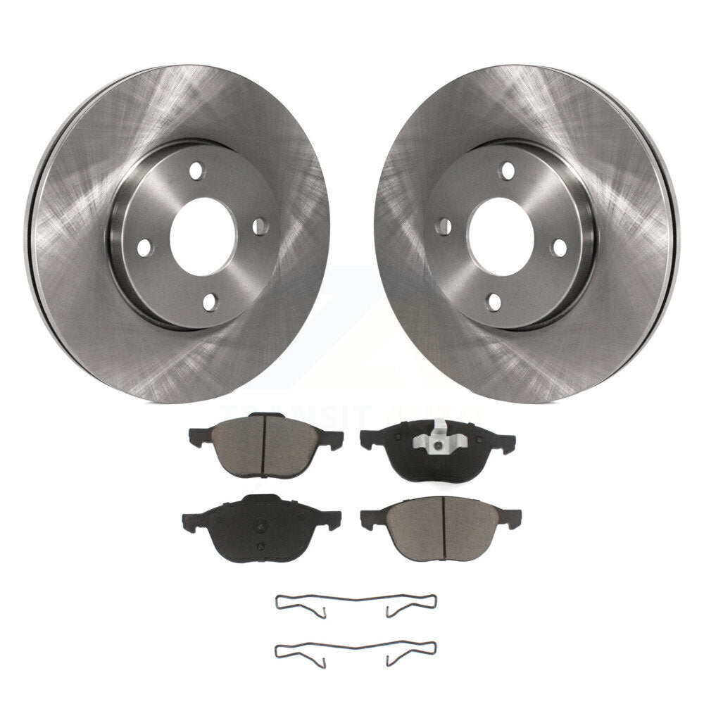 Front Disc Brake Rotors And Ceramic Pads Kit For 2005-2007 Ford Focus