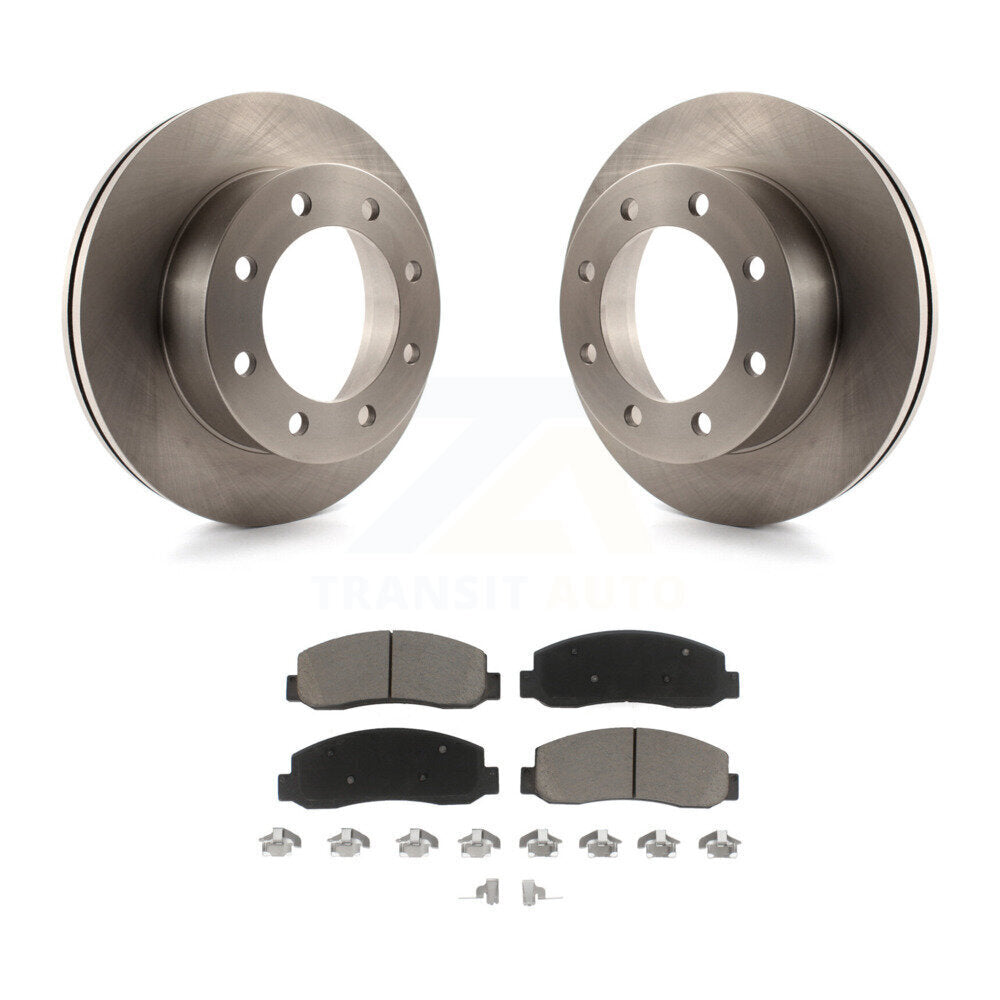 Front Disc Brake Rotors And Ceramic Pads Kit For Ford F-350 Super Duty F-450