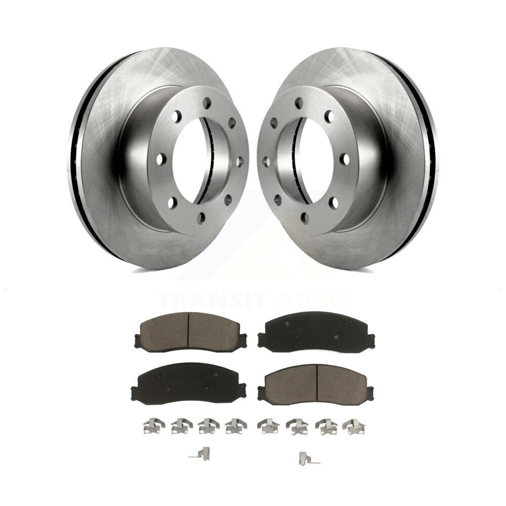 Front Disc Brake Rotors And Ceramic Pads Kit For Ford F-350 Super Duty F-250 4WD