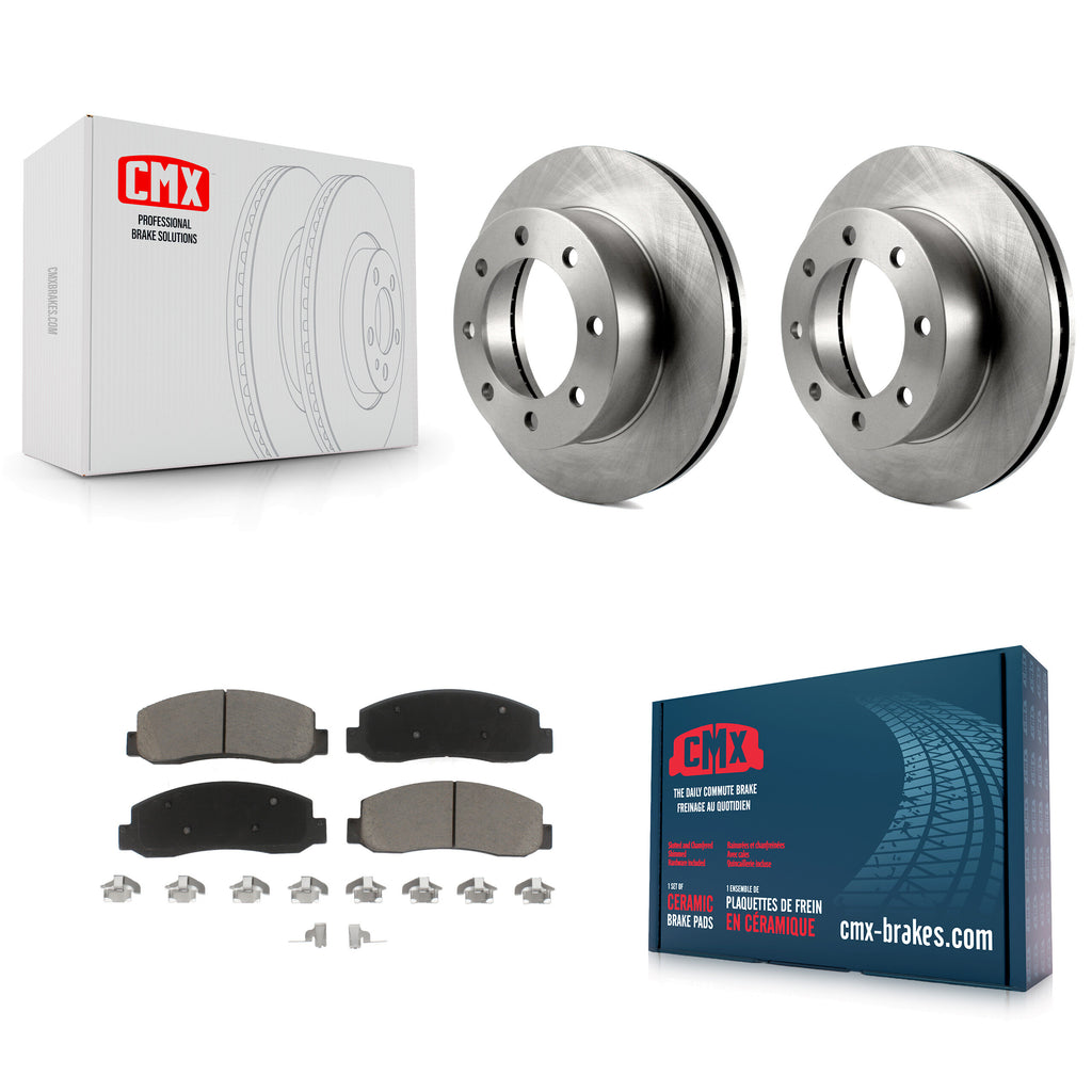 Front Disc Brake Rotors And Ceramic Pads Kit For Ford F-250 Super Duty F-350