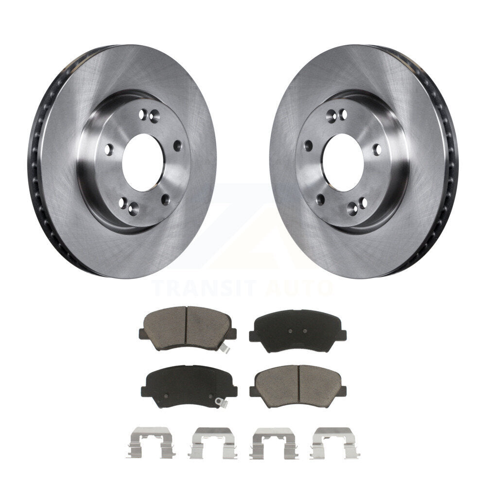 Front Disc Brake Rotors And Ceramic Pads Kit For 2014 Kia Forte5 EX