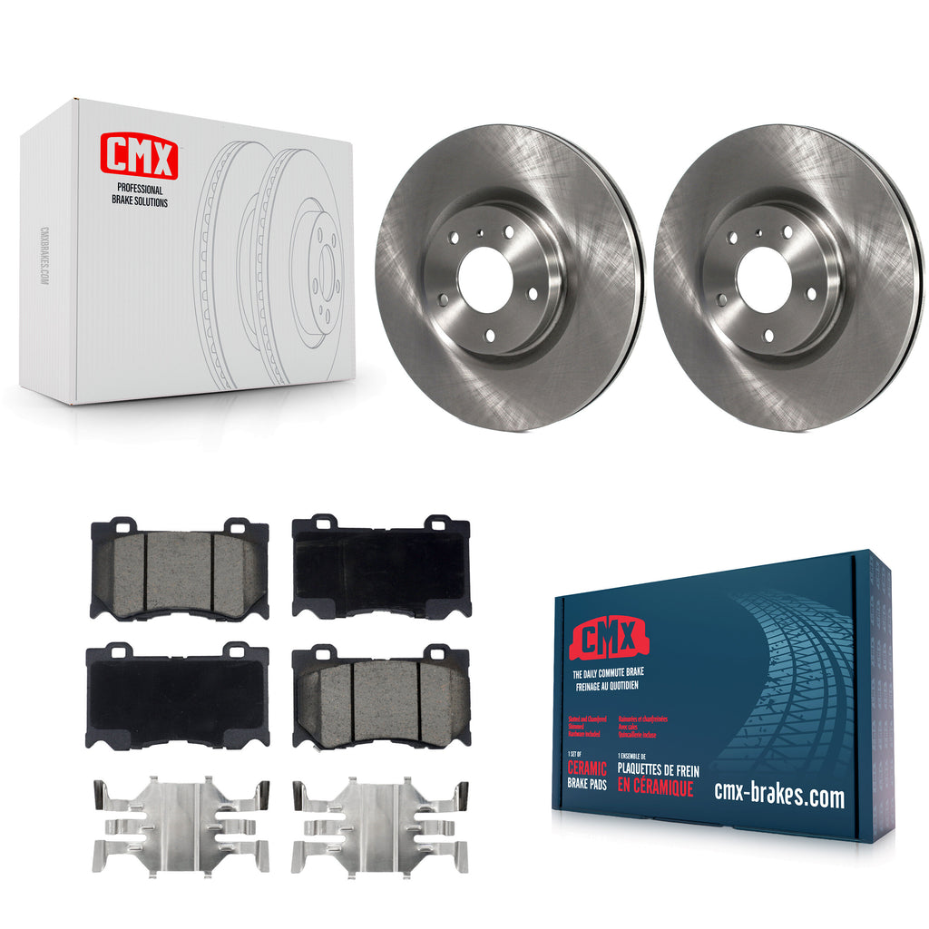 Front Brake Rotors Ceramic Pad Kit For 2017-2018 INFINITI Q70 With Sport Package