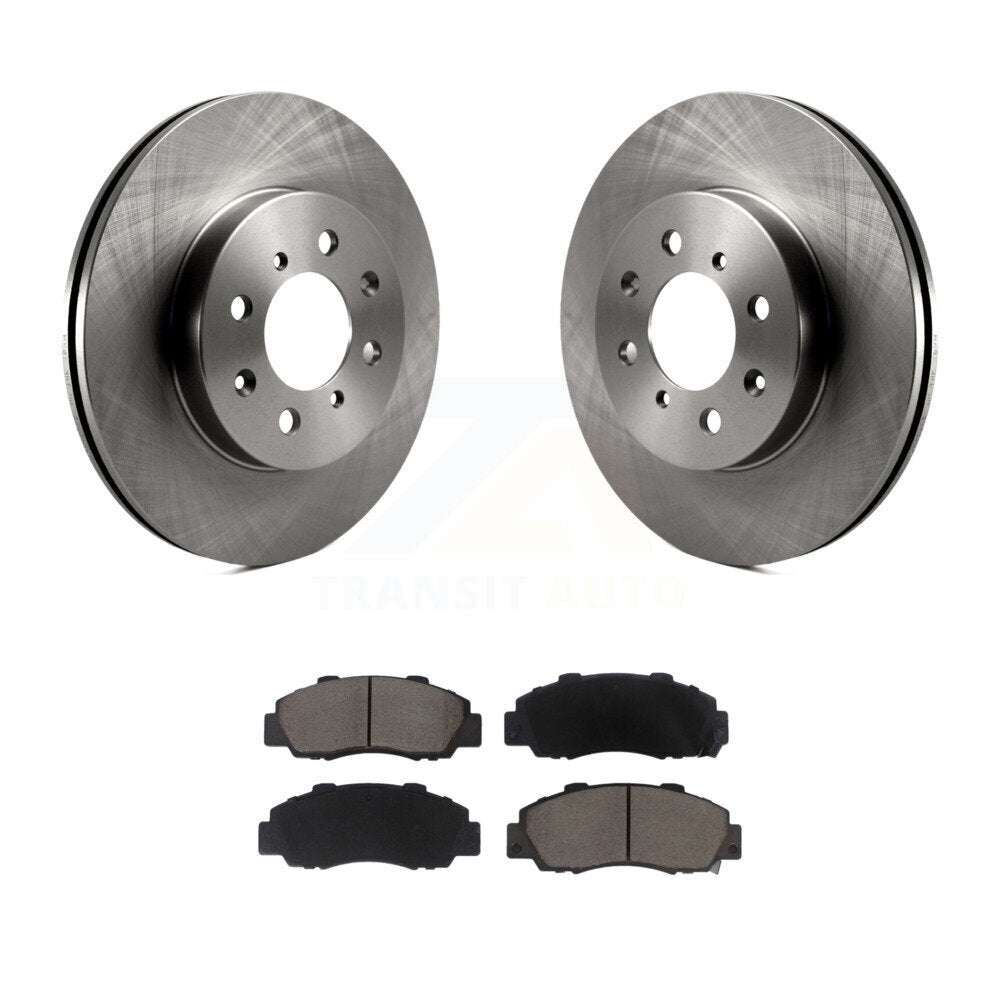 Front Disc Brake Rotors And Ceramic Pads Kit For 1992-1993 Acura Integra GS-R