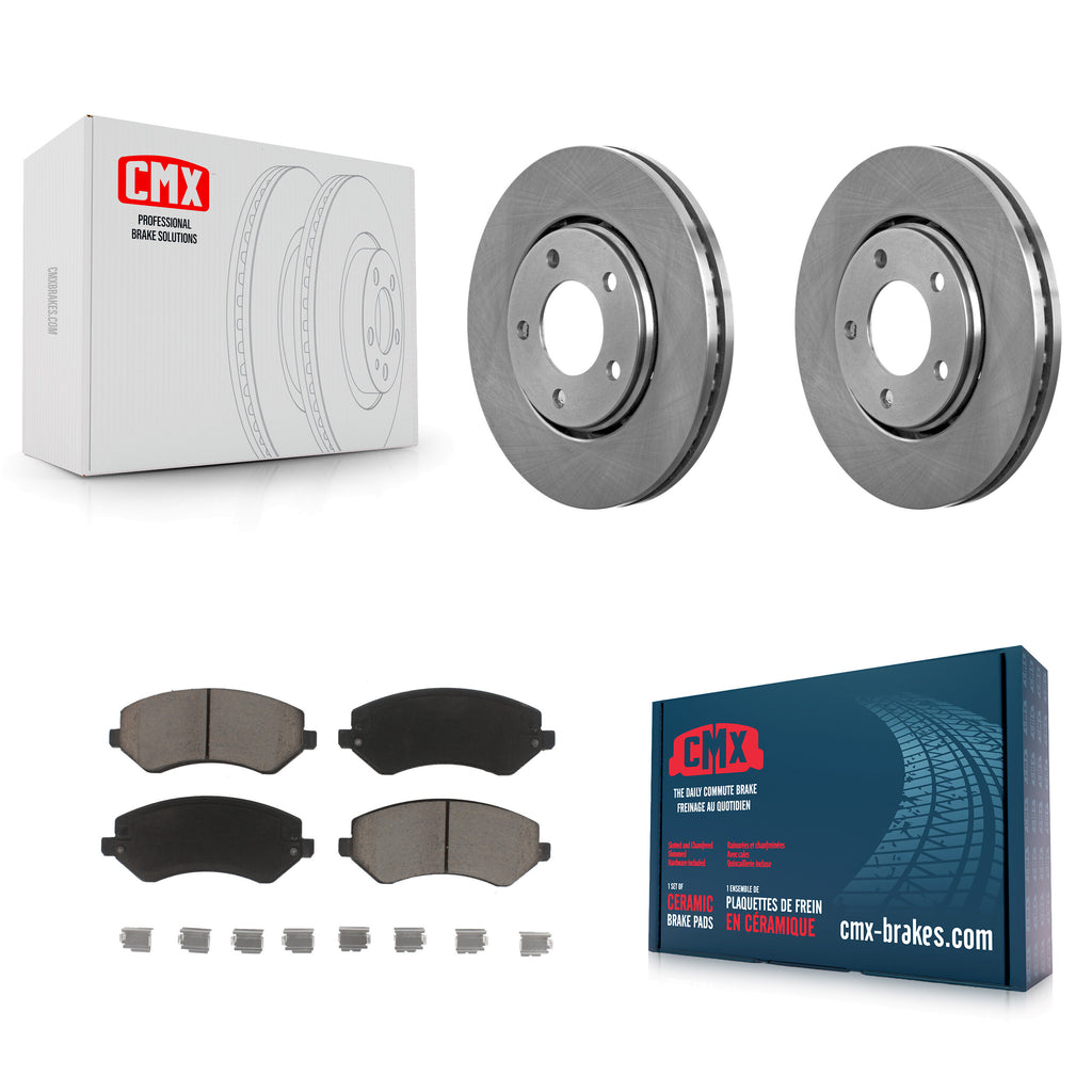 Front Disc Brake Rotor & Ceramic Pad Kit For Dodge Chrysler Town Country Grand