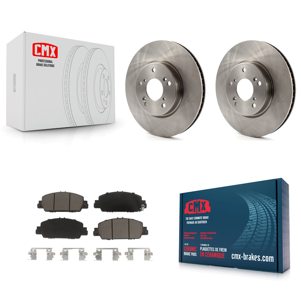 Front Disc Brake Rotors And Ceramic Pads Kit For Honda Accord