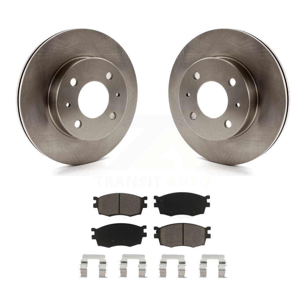 Front Disc Brake Rotors And Ceramic Pads Kit For 2006 Hyundai Accent Hatchback