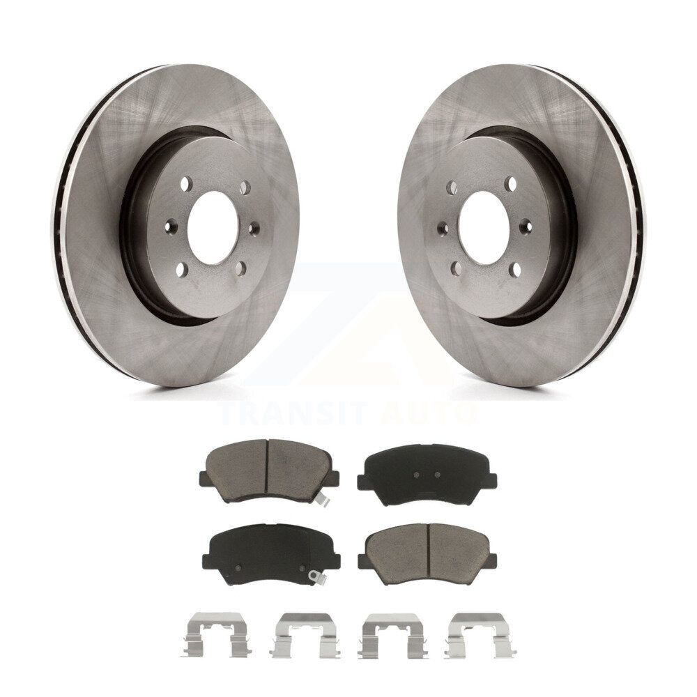 Front Disc Brake Rotors And Ceramic Pads Kit For Kia Rio