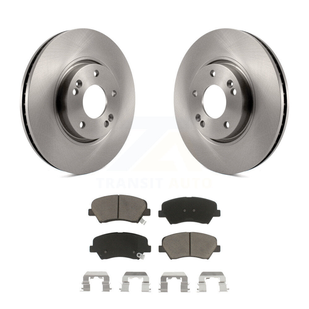 Front Disc Brake Rotor Ceramic Pad Kit For 2015 Hyundai Veloster Tech RE FLEX SE