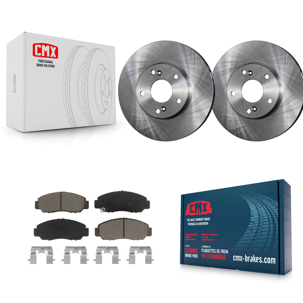 Front Disc Brake Rotors And Ceramic Pads Kit For Honda Accord Civic Acura CSX