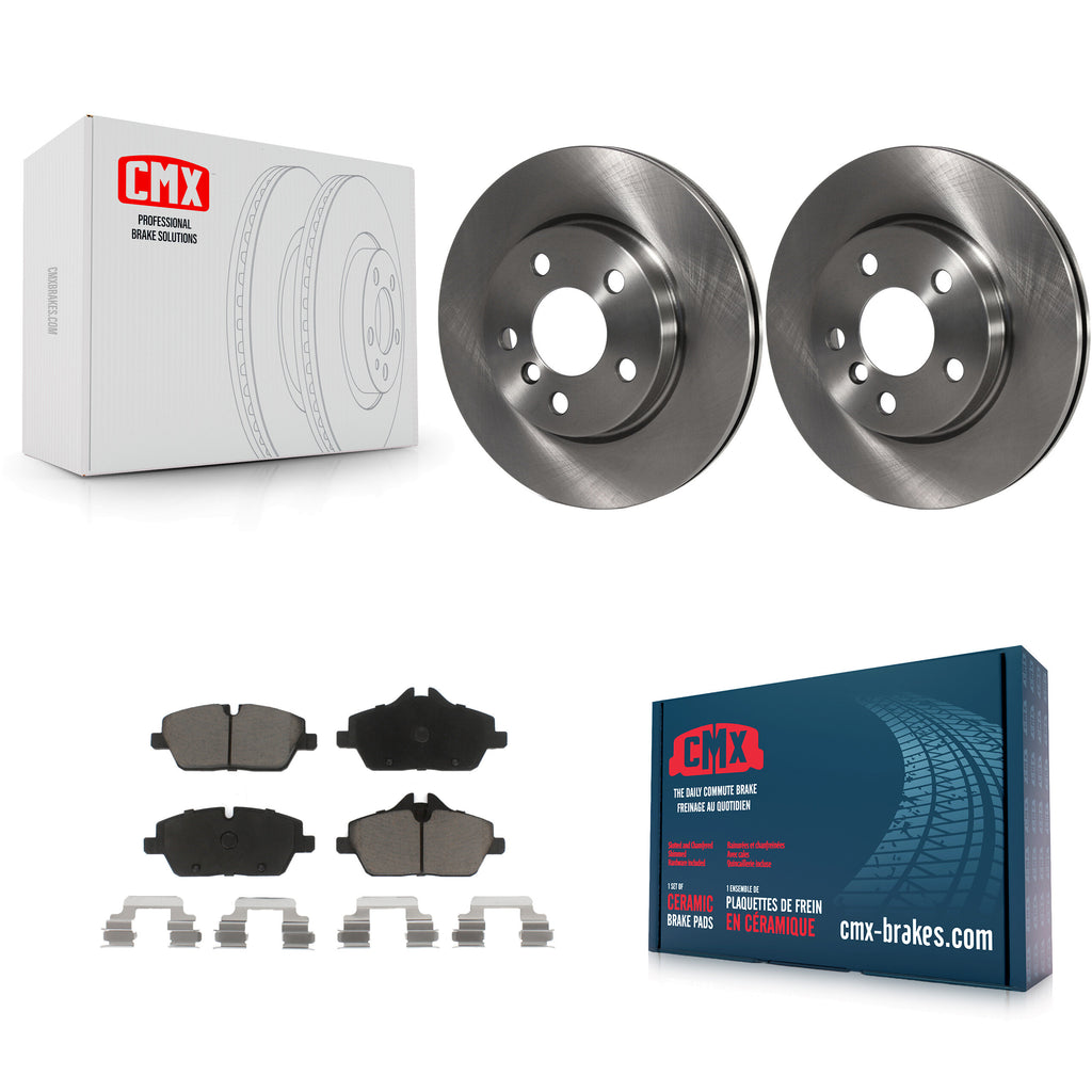 Front Disc Brake Rotors And Ceramic Pads Kit For Mini Cooper