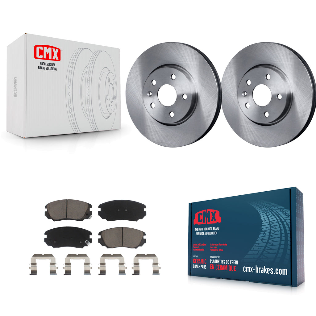 Front Brake Rotor Ceramic Pad Kit For Chevrolet Equinox GMC Terrain Malibu Buick