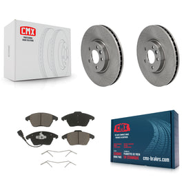 Front Brake Rotors & Ceramic Pad Kit For Volkswagen CC With 340mm Diameter Rotor