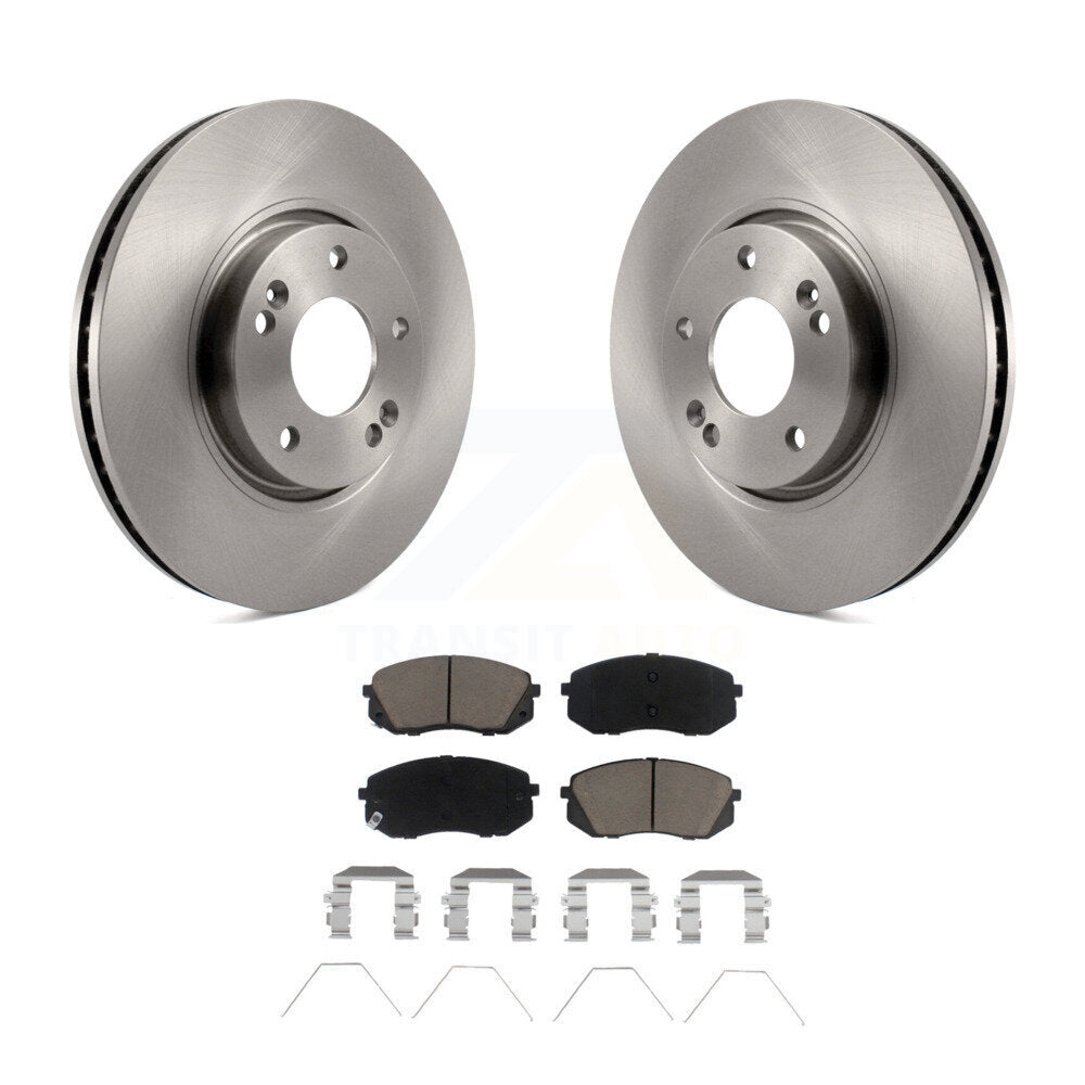 Front Disc Brake Rotors And Ceramic Pads Kit For 2017-2019 Kia Soul EV