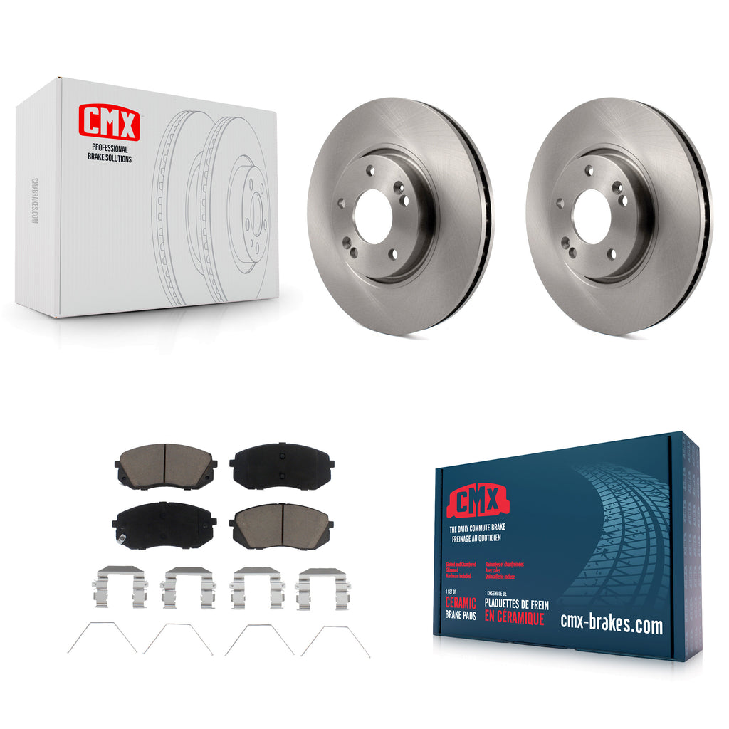 [Front] 2017-2019 Kia Soul EV Premium OE Brake Rotors & Ceramic Pads Kit For Max Braking