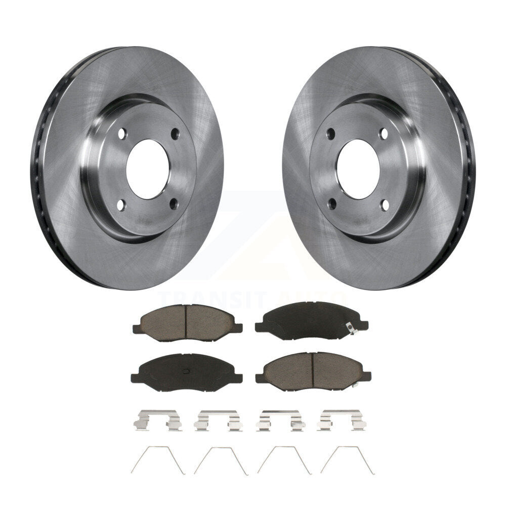 Front Disc Brake Rotors And Ceramic Pads Kit For 2008 Nissan Versa 4-Wheel ABS