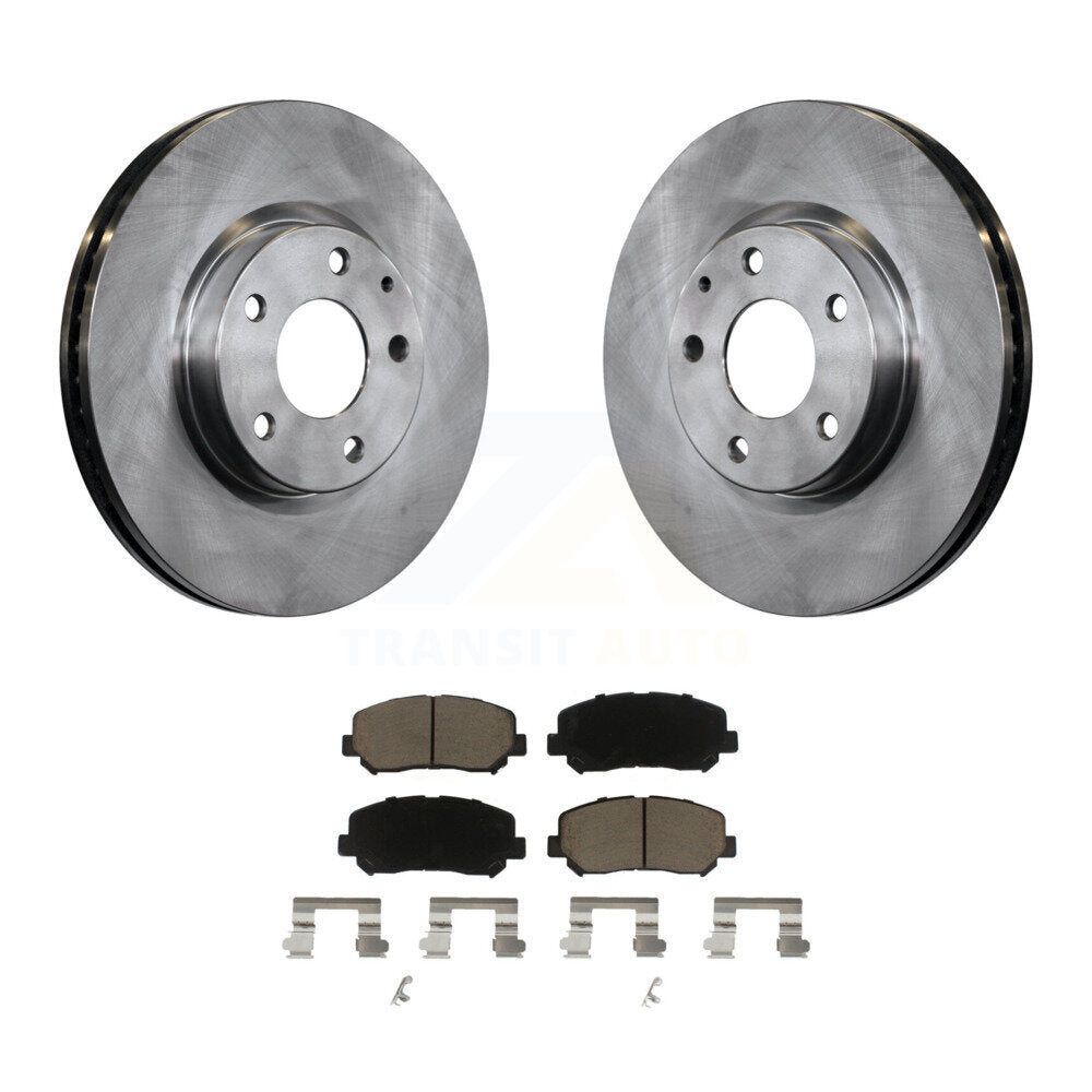 Front Disc Brake Rotors And Ceramic Pads Kit For 2013-2015 Mazda CX-5