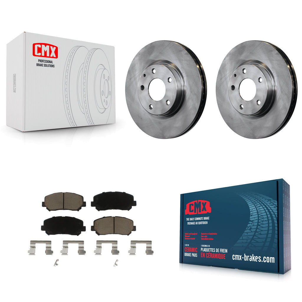 [Front] 2013-2015 Mazda CX-5 Premium OE Brake Rotors & Ceramic Pads Kit For Max Braking