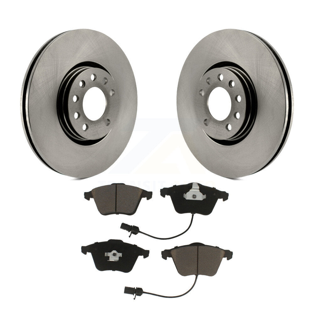 Front Brake Rotors Ceramic Pad Kit For 10-11 Saab 9-3X With 314mm Diameter Rotor