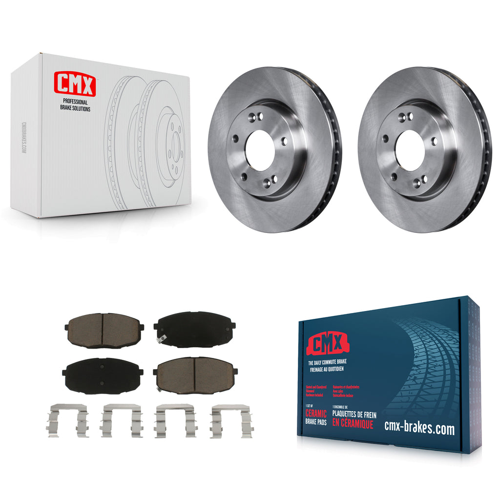 Front Disc Brake Rotors And Ceramic Pads Kit For Kia Forte Koup Forte5