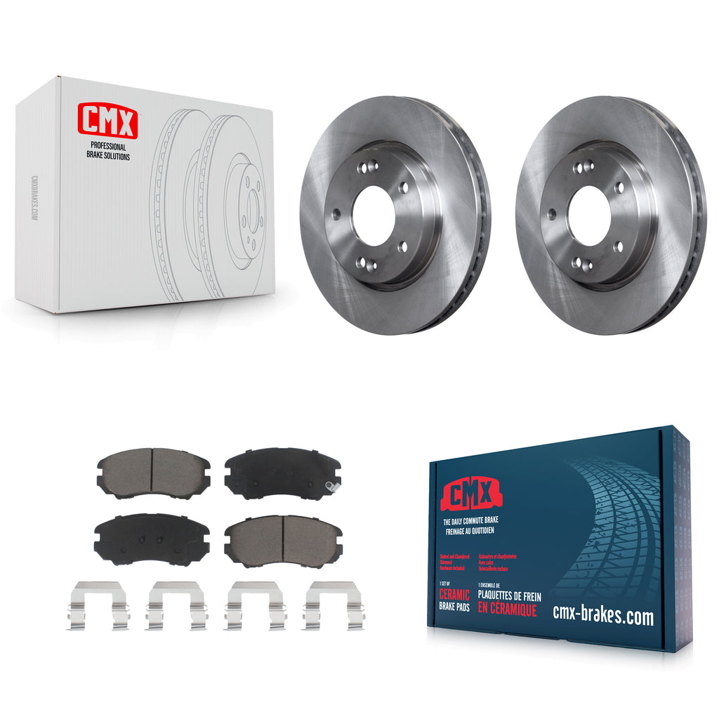 Front Disc Brake Rotors And Ceramic Pads Kit For Hyundai Elantra