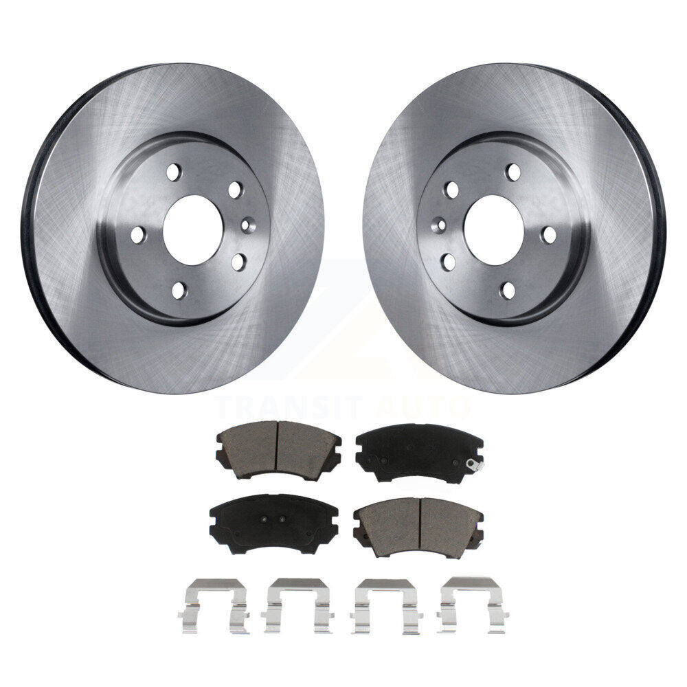 Front Disc Brake Rotors And Ceramic Pad Kit For 2010-2015 Chevrolet Camaro LT LS