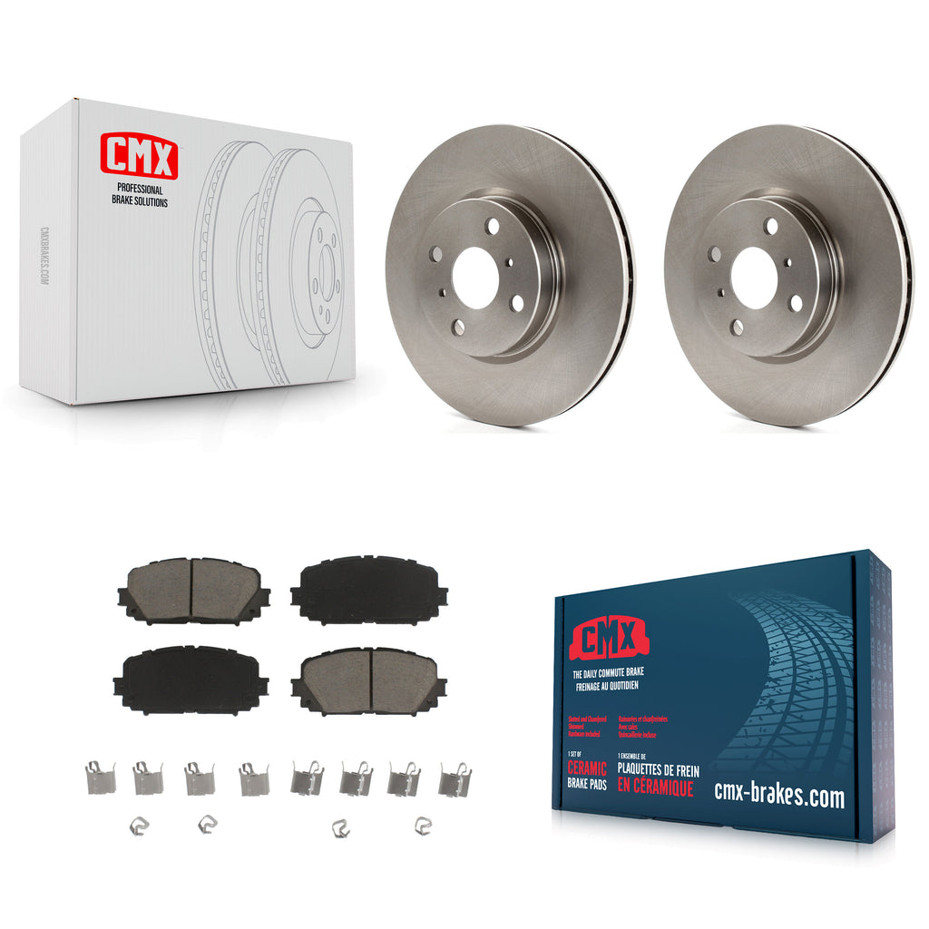 Front Disc Brake Rotors And Ceramic Pads Kit For Toyota Yaris
