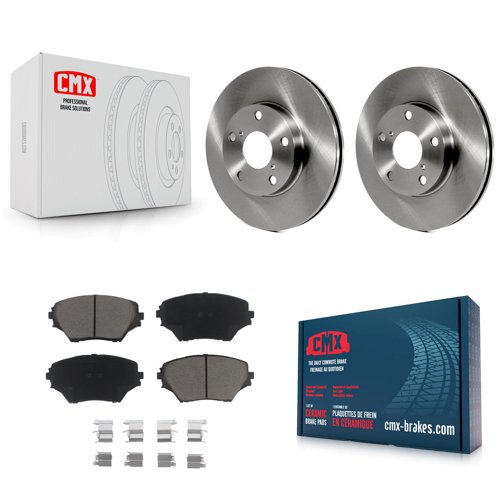 Front Disc Brake Rotors And Ceramic Pads Kit For Toyota RAV4