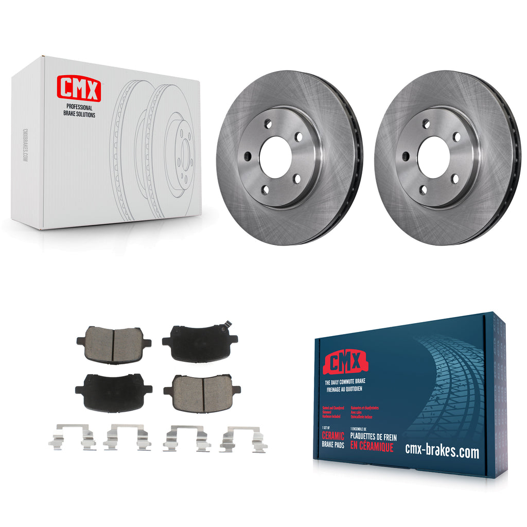 Front Disc Brake Rotors And Ceramic Pads Kit For Chevrolet Malibu