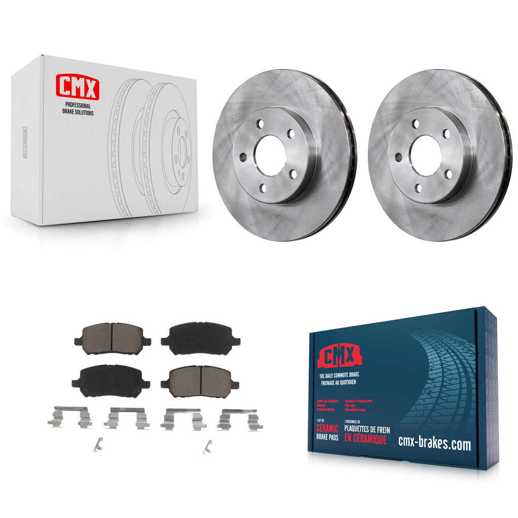 Front Disc Brake Rotors And Ceramic Pads Kit For Chevrolet Cobalt Pontiac G5