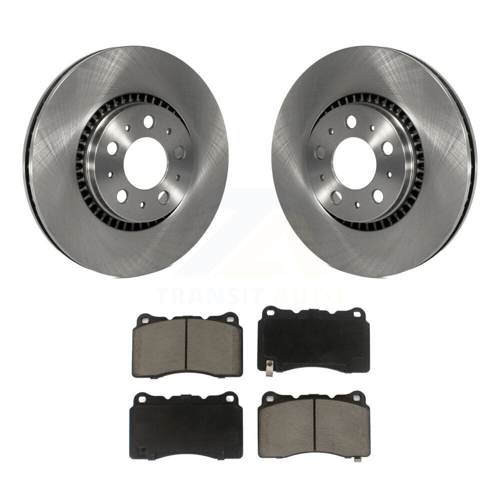 Front Brake Rotors Ceramic Pad Kit For 05-07 Volvo V70 With 305mm Diameter Rotor